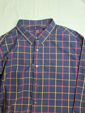 UNTUCKit Shirt Mens XXXL Blue Plaid Long Sleeve Button Up Cotton Casual